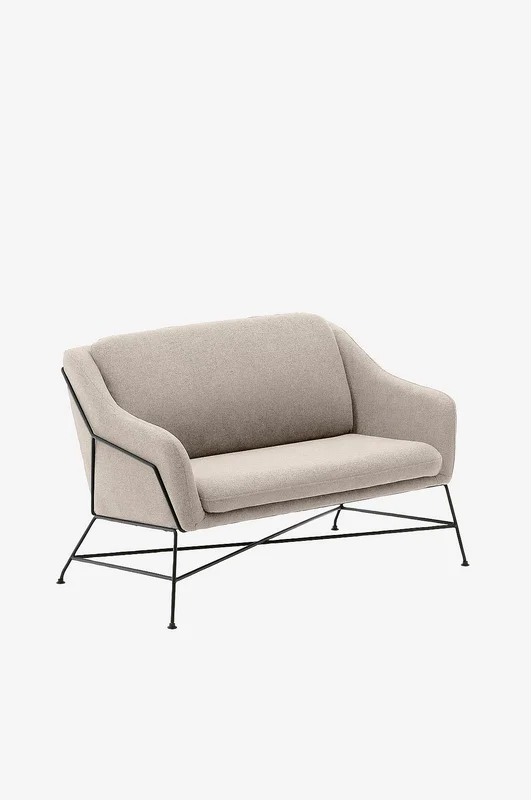 Kave Home - Brida 2-seters sofa i mørkegrått, 128 cm - Beige - 2-seters-sofaer - Fra Homeroom