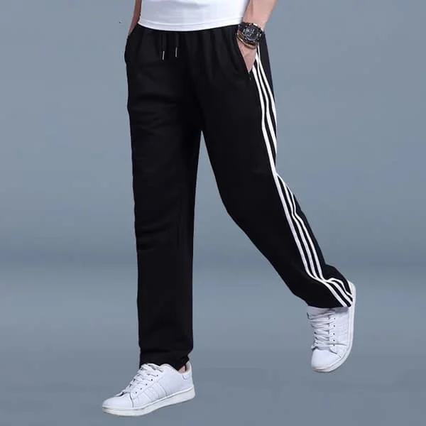 【NX】Herr Joggingbyxor för Fritidskläder, Lös Passform, Stor Storlek, Raka Ben Svarta Black