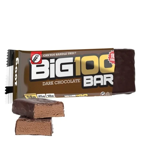 Proteinbarer Proteinfabrikken Big 100 Protein Bar, 100g, Mørk Sjokolade - Bodyman.dk