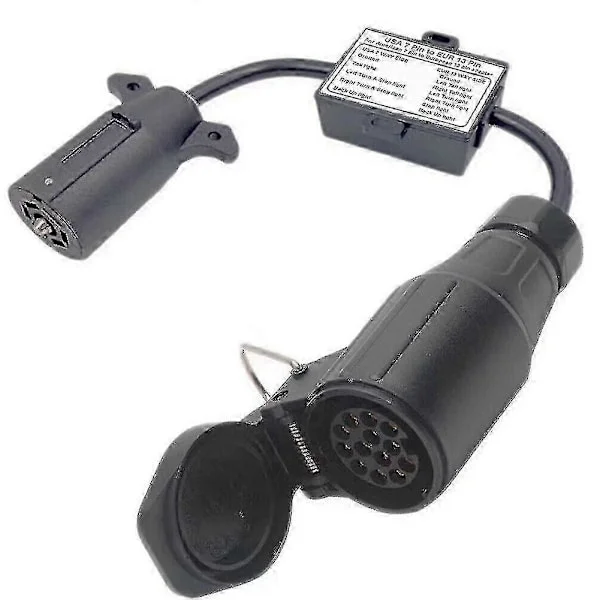 Adapter for USA til europeisk tilhengerlysomformer 7-veis flat kontakt (amerikansk kjøretøy) til 13-pinners rund kontakt (EU-tilhenger)-FA-