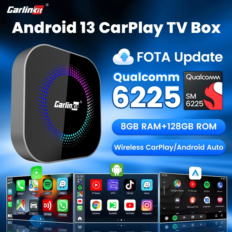 AliExpress - CarlinKit TV Box S2F Android 13 CarPlay Ai Box SM6225 8 Kerne Wireless CarPlay Android Auto Video Streaming Box 4G LTE & WiFi GPS