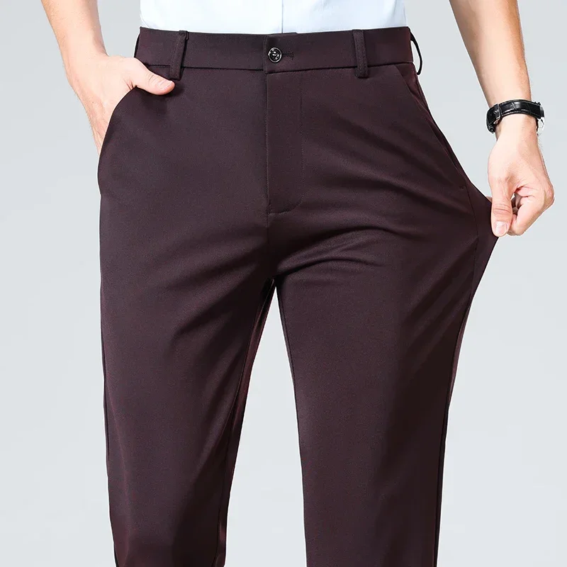 AliExpress - Sommer Herbst Dünne Hosen Männer Formale Kleid Anzug Hosen Arbeit Hosen Qualität Business Casual Hosen Schwarz Wein Rot Lange Hosen