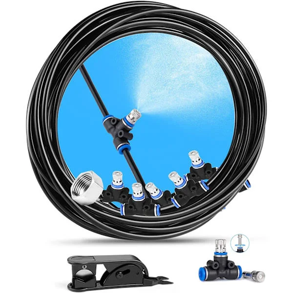 Outdoor Misting, Misting System (8M) 8 Nozzle Garden Misting Cooling