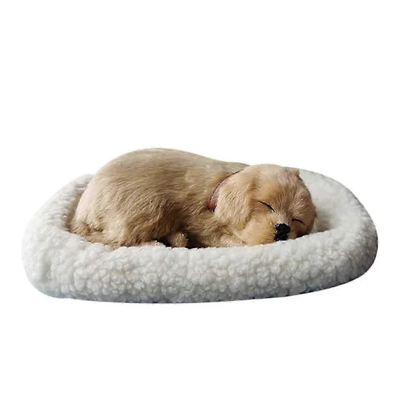 Realistic Sleeping Plush Breathing Dog Furry Dog With Mat Animal Decor-FX-