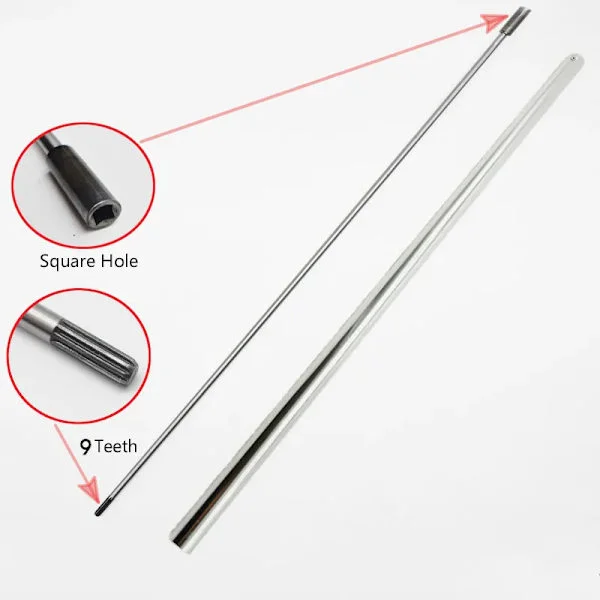 Ny 9 tenner/firkantet 8 mm tykkelse drivaksel for 26 mm aluminiumsrør gresstrimmer børstekutter 760 mm lang kjedesag hekksaks