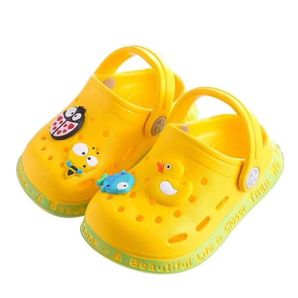 Barn Gutter Jenter Sommer Sandaler Tegneserie Tøfler Barn Flat Sommer Sandaler Gul Yellow