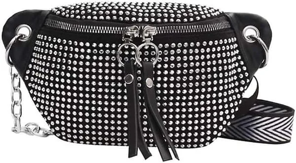 Glittering Rhinestone Waist Bags for Women, Crossbody Phone Case Belt Bum Bags Waist Packs Fanny Bag for Women Girls