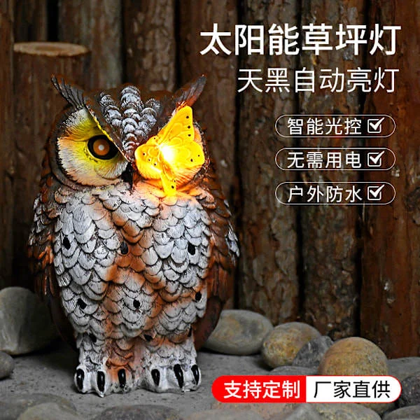 Puutarhakoristeet ulos Vedenpitävä aurinkokennovalaisin Hartsi Perhonen Pöllö Parveke Nurmikko Koristelu Puutarhavalaisin Butterfly Owl