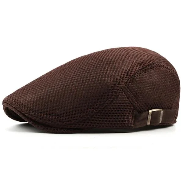Men's Newsboy Gatsby Cap Hats Driving Flat Beret Casual Outdoor Coffee