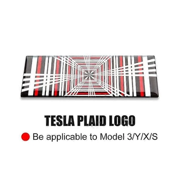 Bil Interiör Bil PLAID Emblem Baklucka Klistermärke Rutmönster Dekaler Märke Auto Aluminium Bokstav Dekoration för Tesla Model 3 S X Y 2023 Tillbehör