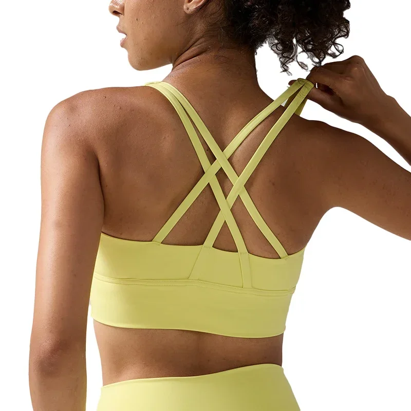 AliExpress - Haut en Nylon femmes soutien-gorge Sexy sous-vêtements respirants pour femmes salle de sport couleur unie femmes Fitness Yoga soutiens-