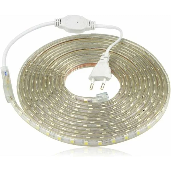 LED-stripe, Vanntett LED-stripe, Lyssterk LED-stripe 220v, 5050 IP65 Vanntett LED-stripe, Varmhvit Bredde 8mm (4m)
