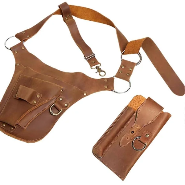 [LLC] Leather Gardening Tool Belt, Garden Tool Belt, Garden Tool Storage Bag for Gardeners and Gardeners