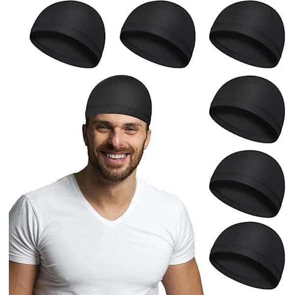 6 sett med skull cap løpelue svettebånd melkesilke sykkelhjelm liner for menn og kvinner