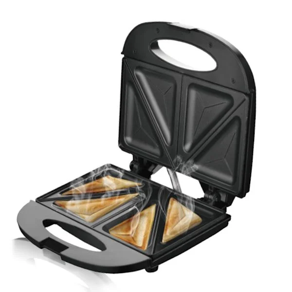 Elektrisk Paninigrill och smörgåsgrill, hälsosamma keramiska non-stick-plattor, enkel indikatorlampa, PFAS-fri, svart