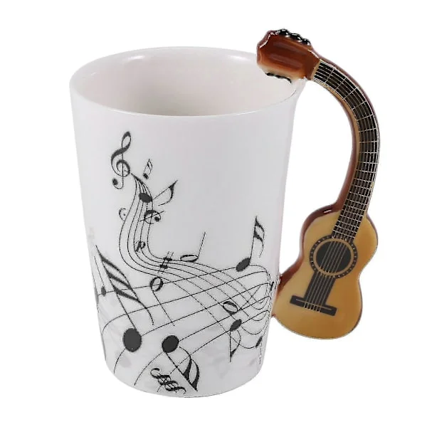 Kreativ Nyhed Guitarhåndtag Keramisk Kop Fri Spektrum Kaffe Mælk Te Kop Personligt Krus Unik feng