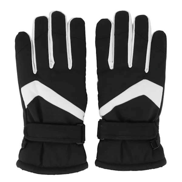 1 Pair Winter Touchscreen Mittens Waterproof Thick Fleece Warm Mittens for Men Women Outdoor Cycling Skiing Black L
