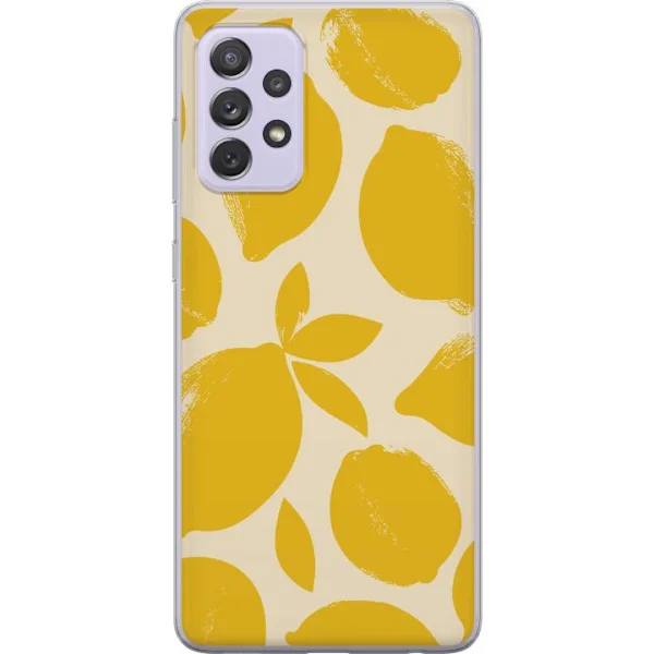 Kompatibelt Mobilskal till Samsung Galaxy A52s 5G Citrontryck citroner gula citrusfrukt köksmönster sommar design tapet retro stil färsk inspiration