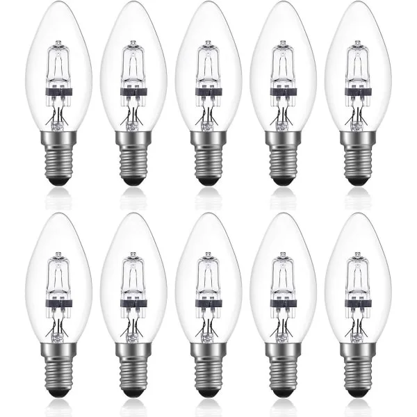 42w E14 C35 Dimbar Halogenlampa Ac 220-240v Varmvit 2700k E14 Transparent Halogenlampa (10st) (FMY)