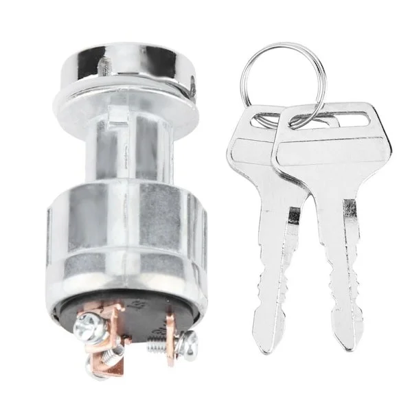 Ignition Switch with 2 Keys for 12V/24V Car, Motorcycle, Boat, Starter Lock, Universal