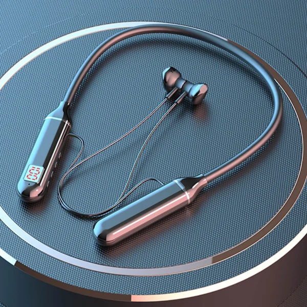 Trådlösa Bluetooth-hörlurar med nackband, brusreducerande hörlurar, sport-hörlurar med mikrofon