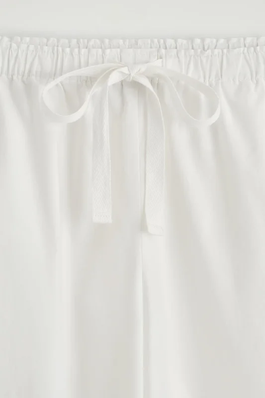 COS Drawstring Cotton Trousers in White - Women