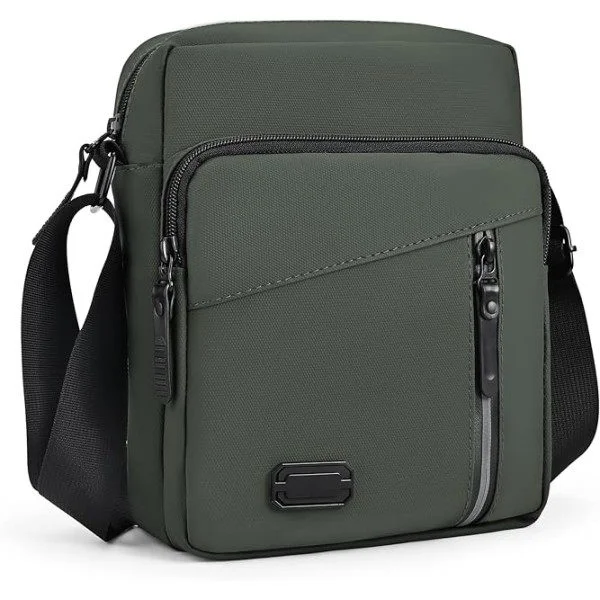 Men's Bag Men's Shoulder Bags with Multiple Compartments Casual Men's Shoulder Bag Men's Bags for Daily Use Travel (19*9*24cm) green army