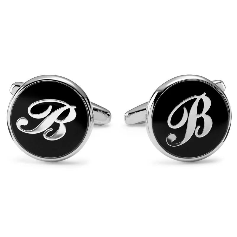 Gemelos con iniciales redondos. Letra B for Men