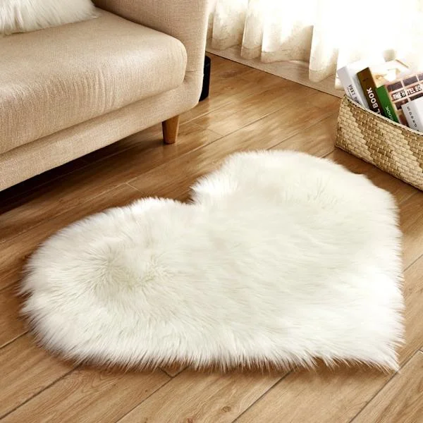 Plyschmatta Hårig Pälsmatta VIT 50X60CM