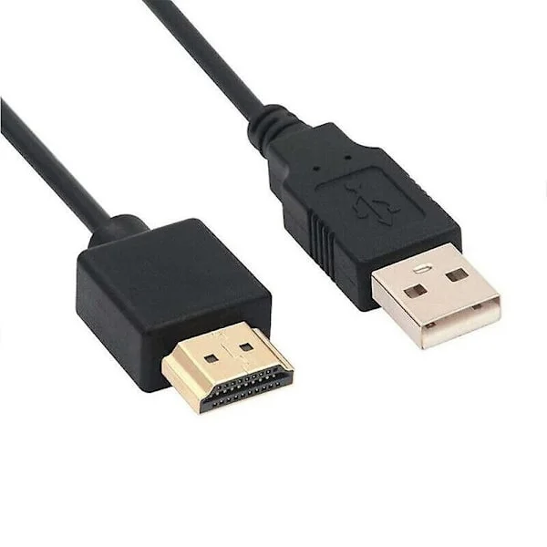 HDMI till USB-kabel, USB hane till HDMI hane strömkabel 0,5m kopparkärna
