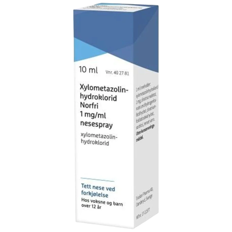 Xylometazolinhydroklorid Norfri 1 mg/ml nesespray 10 ml +12år