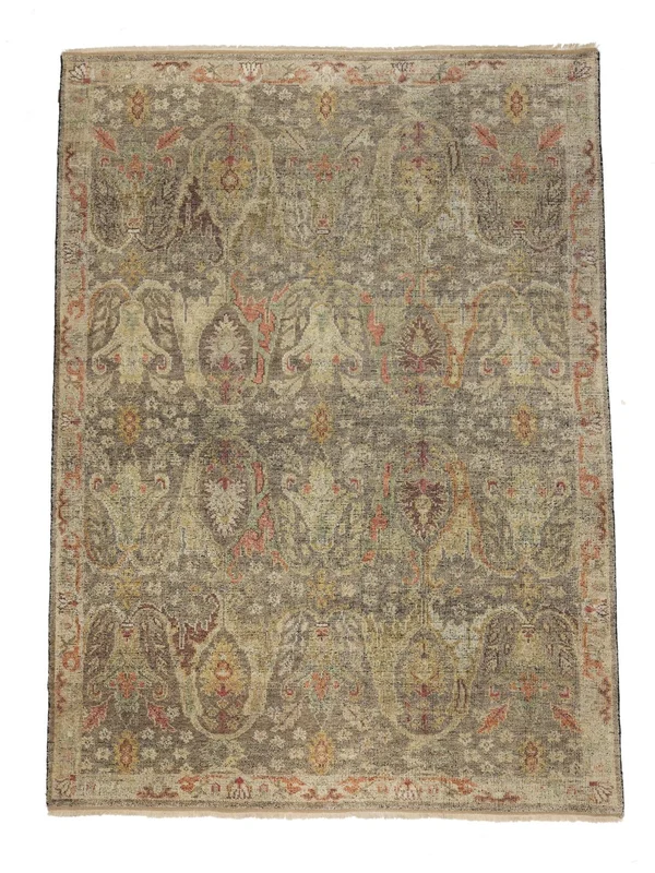 Noué À La Main Usak Indo Tapis 250X350 Marron/Orange