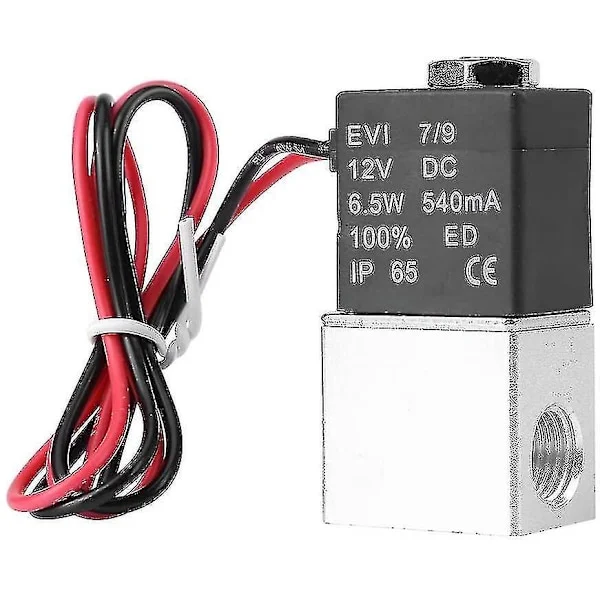 Magnetventil, 12v Dc 1/4 "2-vejs Normalt Lukket 1.2mpa Pneumatisk Aluminium Magnetventil Til Luft Vand (dc12v)