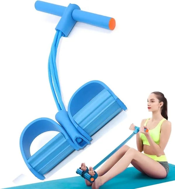 Elastisk spændingsreb, pedalmodstandsbånd 4 rør pedalmodstandsbånd reb fitnessudstyr til kvinder pilates fitness yoga styrketræning worko