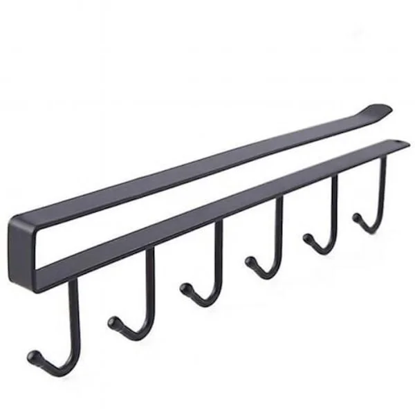 Klädhängare / förvaringshylla - För KitchenAid-tillbehör - Svart järn - 26,5×6,5 cm - Pack 5