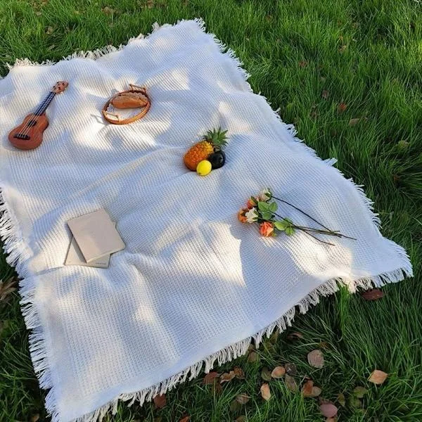 Picnic Tæppe, Picnic Kurv, Indendørs/Udendørs Picnic Tæppe, Bærbar Taske Foldbar, Stor Måtte til Strandrejser Camping Vandreture Græsplæne Park