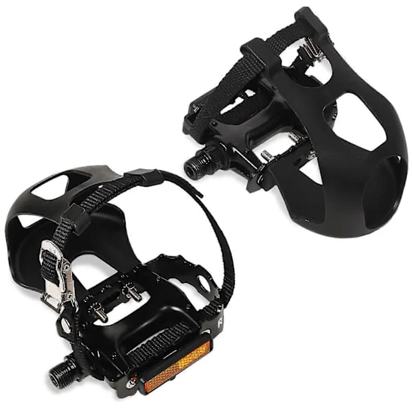Sykkel Tåklips Pedaler Universal Spin Sykkel Pedal Aluminium Legering Nylon Stropper Sykling Innendørs Trening Spinning Sykkel Trainer Del