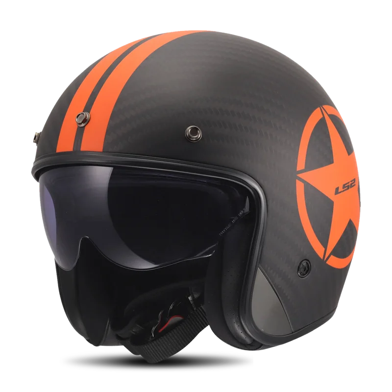 LS2 OF601 BOB II C Star Open Face Helmet Star/Orange S