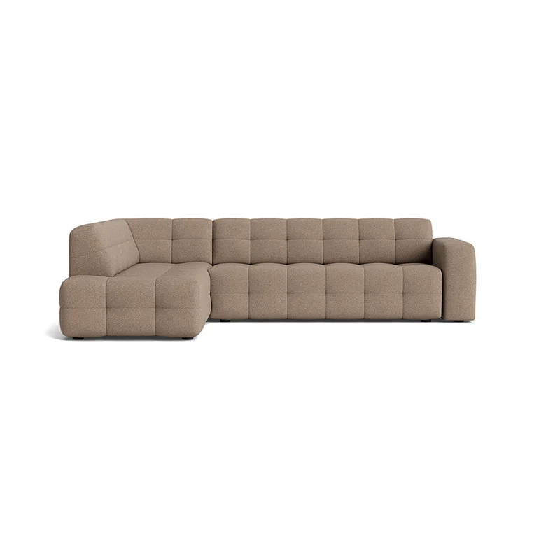 Paris Ecksofa, links, Loop Dunkelbeige, modernes Design, komfortable Polsterung, hochwertiges Ecksofa für Wohnzimmer, 77cm Höhe, stilvoll