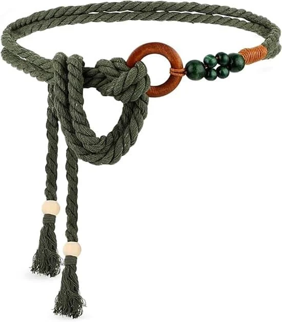 Belt - Tassel Belt - Thin Beaded Belt - Adjustable for Women - Versatile - Slim Women's Belt - Long String - Suitable for Skirts, Jeans