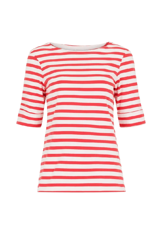 Newhouse Li Boatneck Top T-shirts & toppar Dam Röd XL