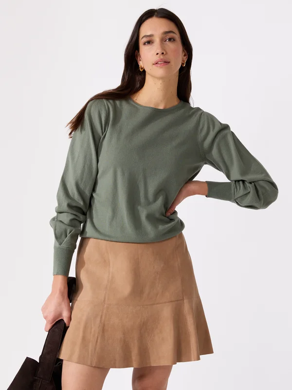 MATCH - Olea genser i merinoblanding - Marie Philippe - Str. S - Dame - Gensere & Cardigans - Grønn - 55% ull, merino, 45% bomull