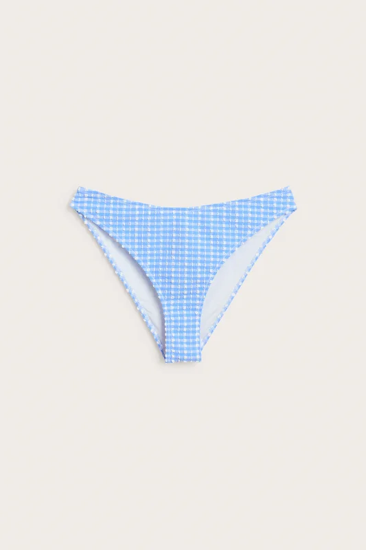 Kappahl | Rutig bikinitrosa brazilian high leg Blå M | Dam