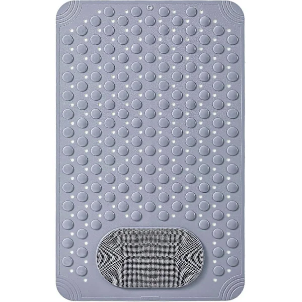 Dusjmatte Sklisikker Anti-Mugg 70x36cm Sklisikre Badematter for Inne i Badekar, Sterke Sugekopper & Komfort Fotmassasjeområde Myke Badematter