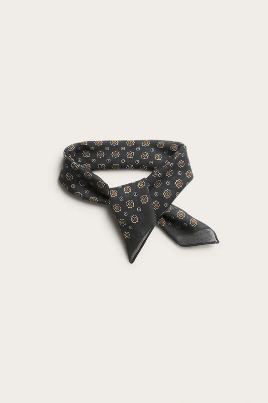 Kappahl | Mönstrad scarf i tunn bomull Svart ONE SIZE | Herr