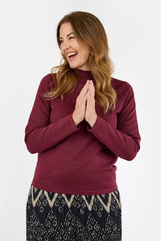 SIGNATURE - Strik - Bordeaux - Turtleneck