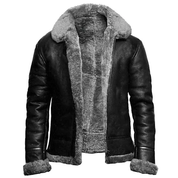 Miesten keinonahka-takki Sherpa-vuorattu Suede-neuletakki Pitkä takki