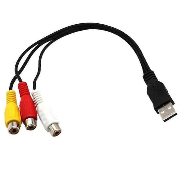 USB to 3RCA Cable USB Female to 3 RCA RGB Video AV Composite Adapter Converter Cable Cord Connector