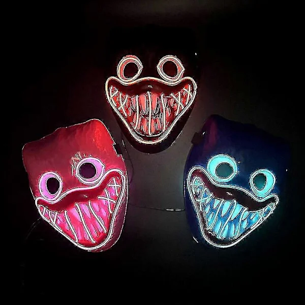 Huggy Wuggy LED-mask Poppy Playtime Poppy's Playtime Mask Halloweenmask (FMY)
