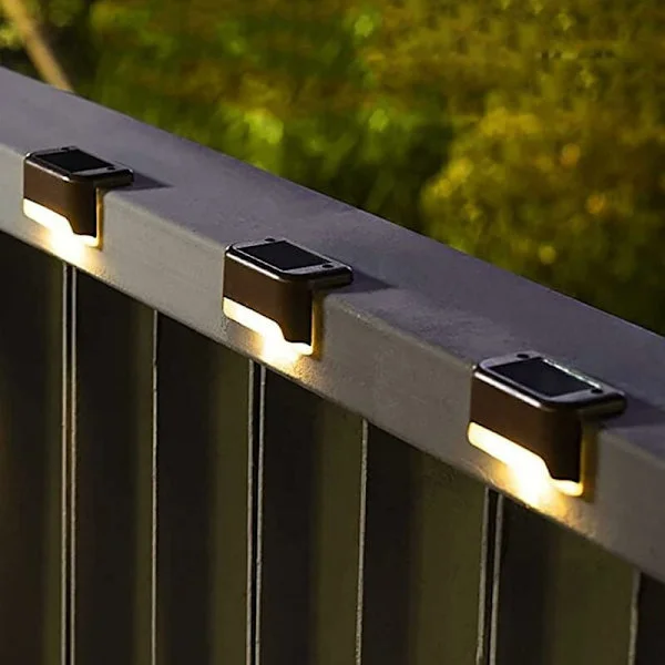 16-pack solcellsdrivna utelampor för uteplats, vattentäta LED-solcellslampor för utomhustrappa, trappsteg, staket, stigar, däck och uppfarter (varmvit